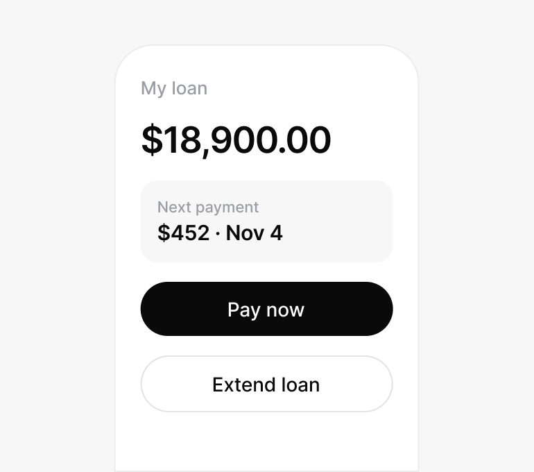Customer portal: lendhero interface
