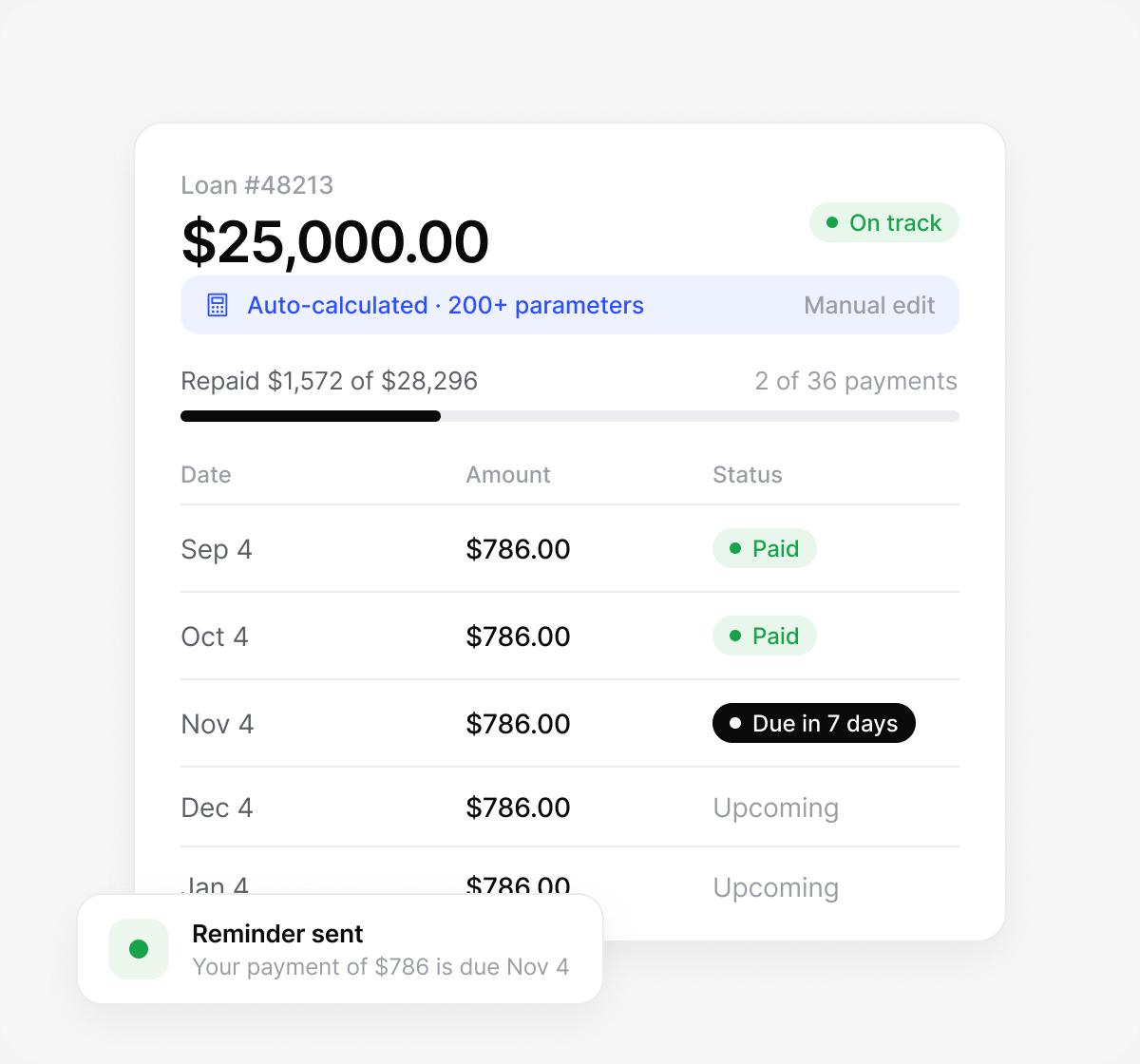 Every loan and every posting on one screen: lendhero interface