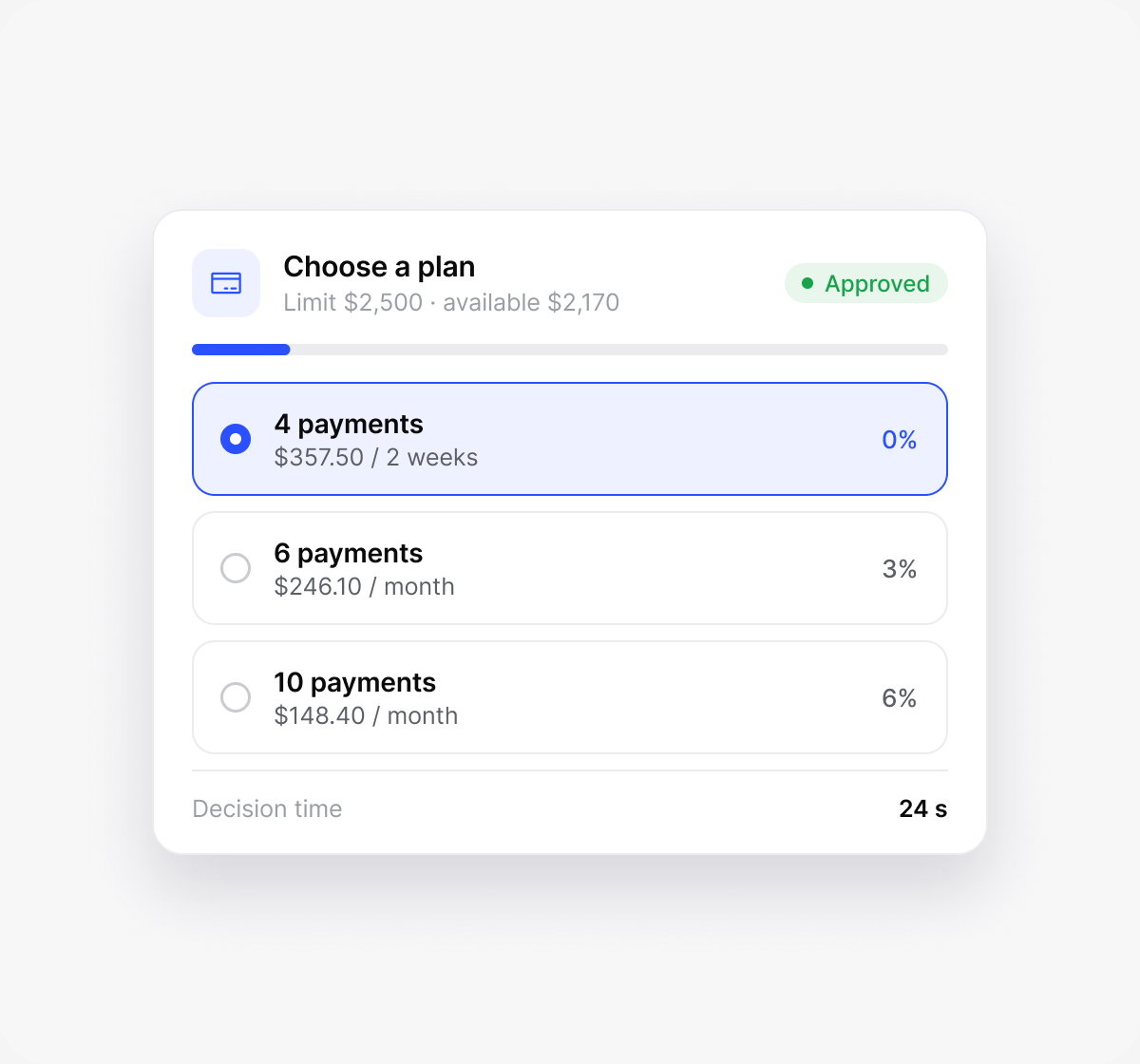 Approvals before the cart times out: lendhero interface