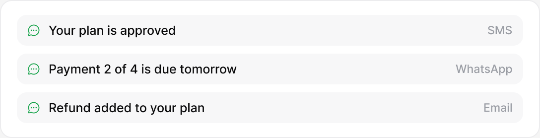 Plan reminders: lendhero interface