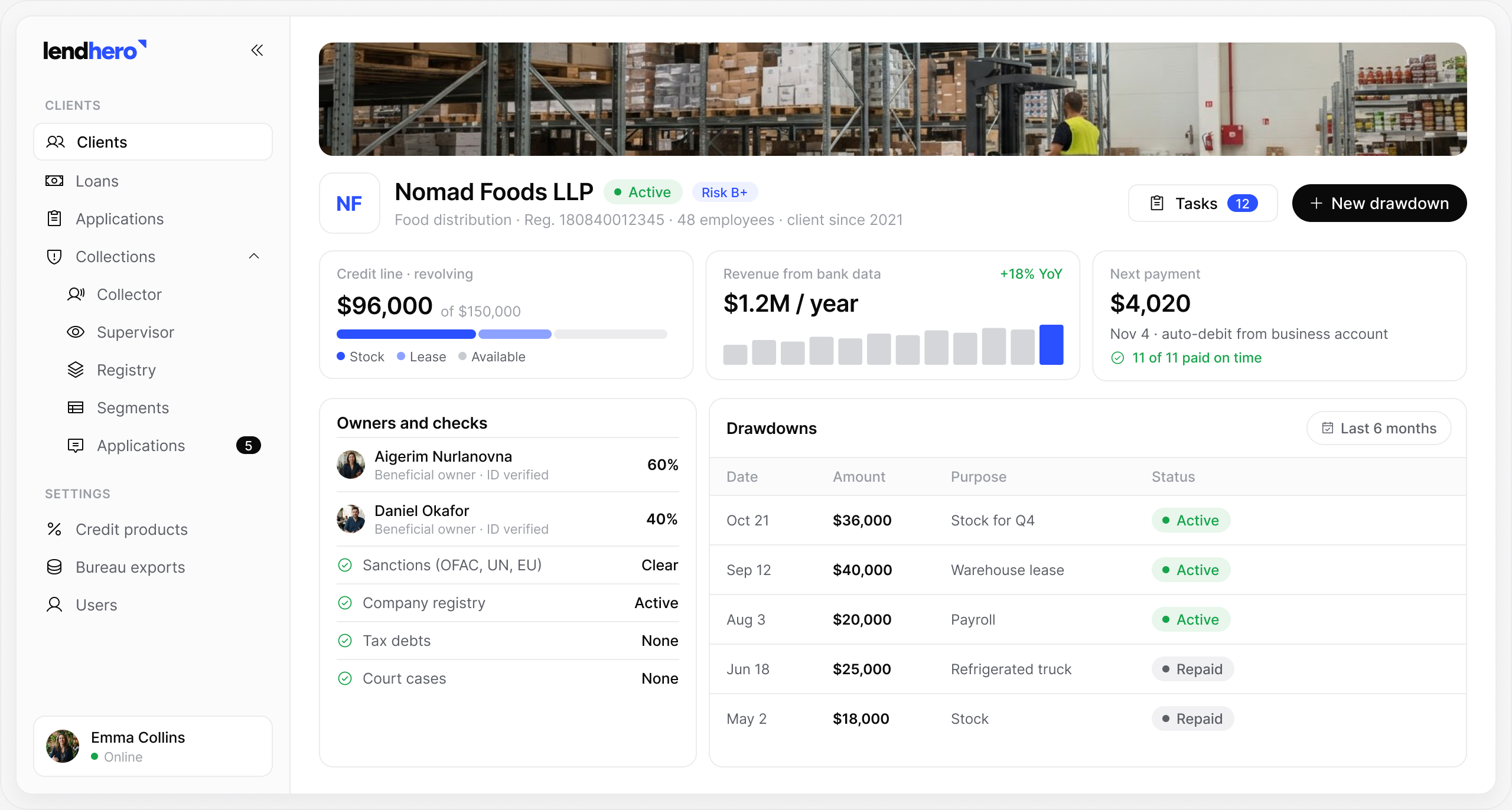 lendhero Business lending software interface