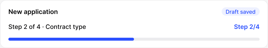 Applications by contract type: lendhero interface