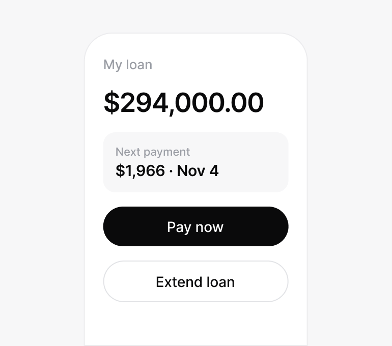 Customer portal: lendhero interface