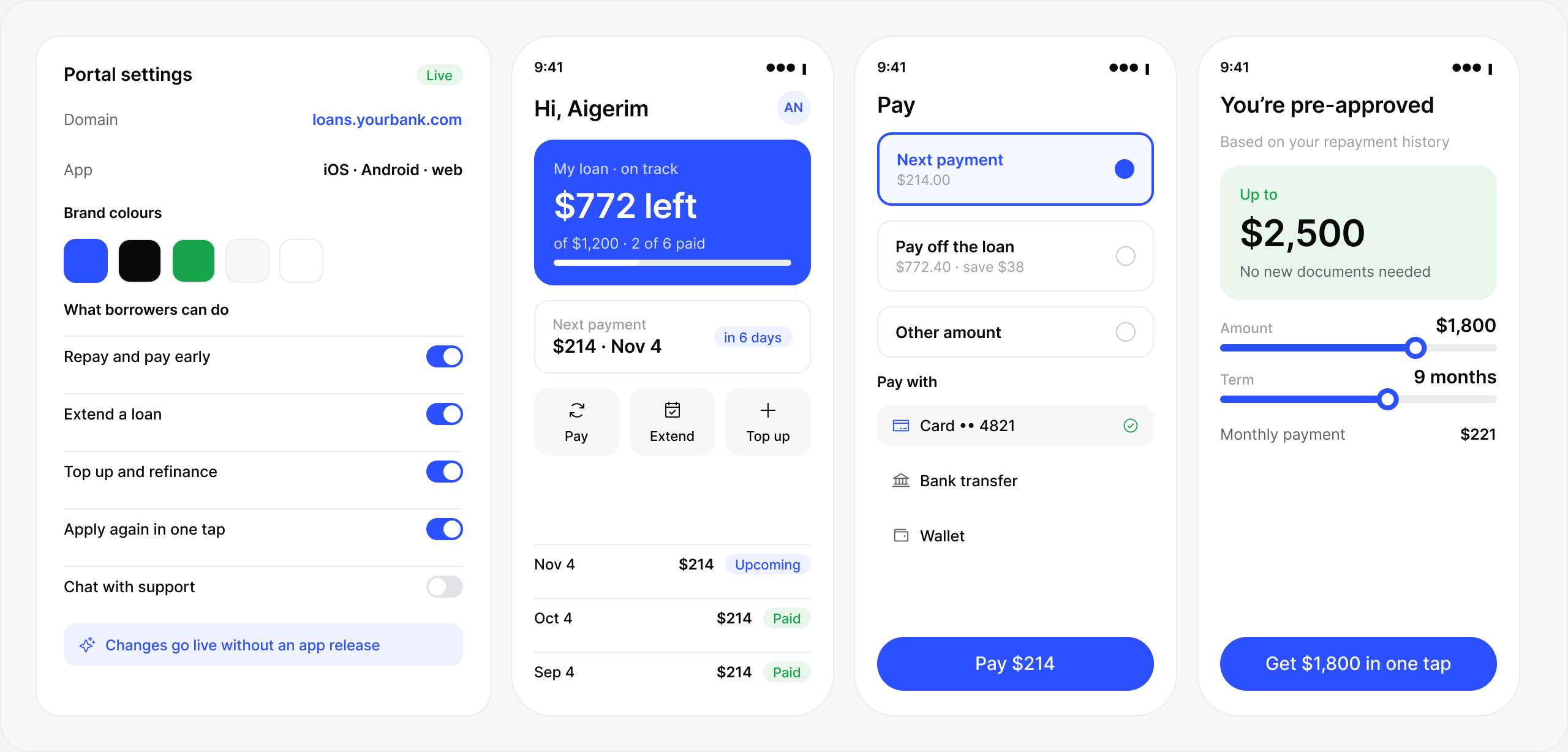 lendhero Borrower portal software interface