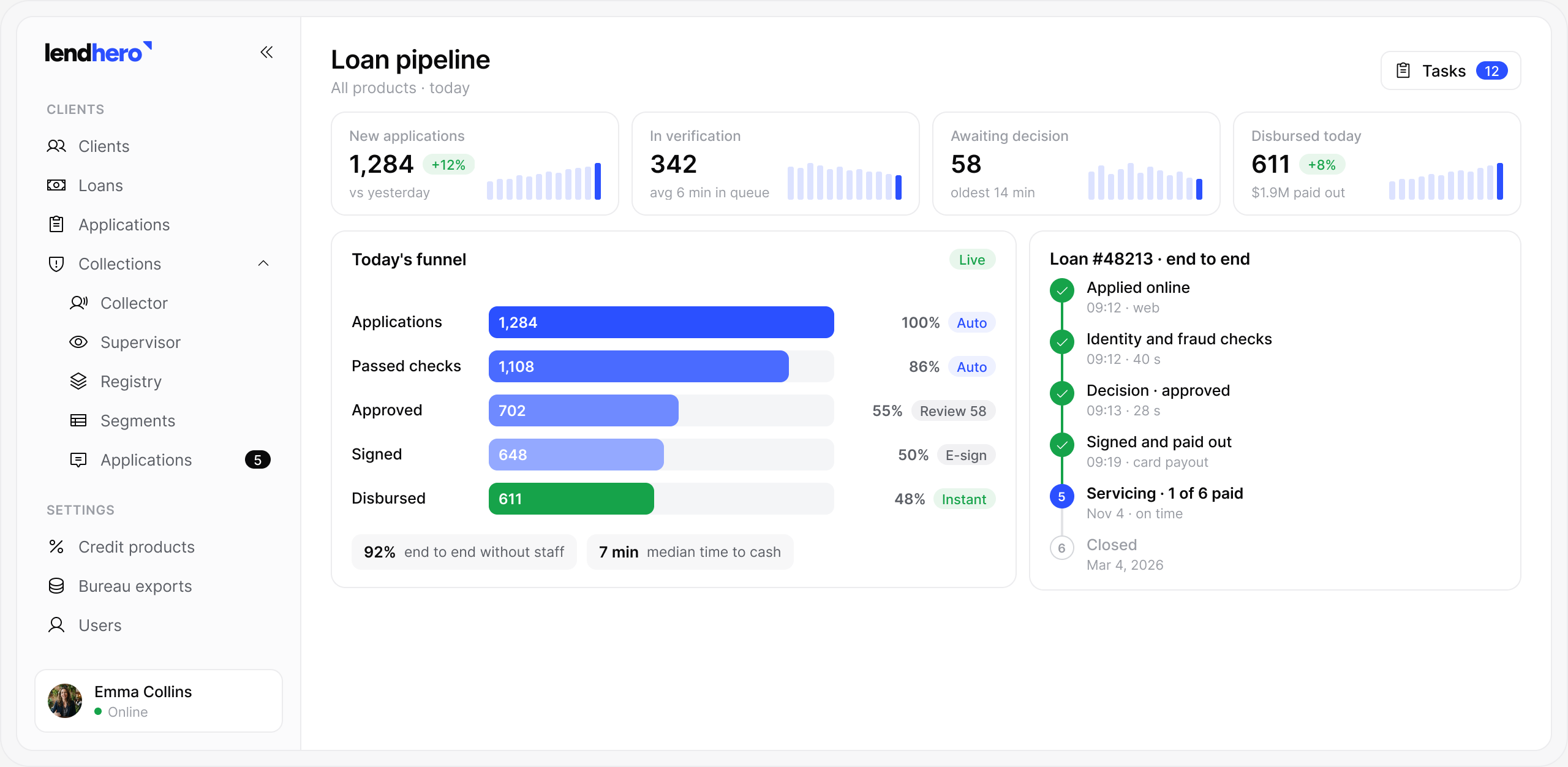lendhero Platform software interface